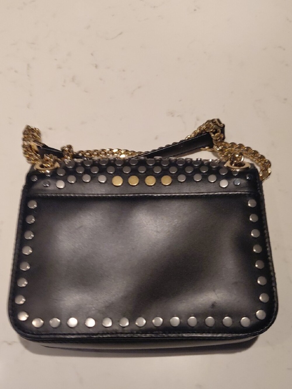 Michael Kors Black Crossbody Bag with Gold and Silver Studs - Picture 2 of 4